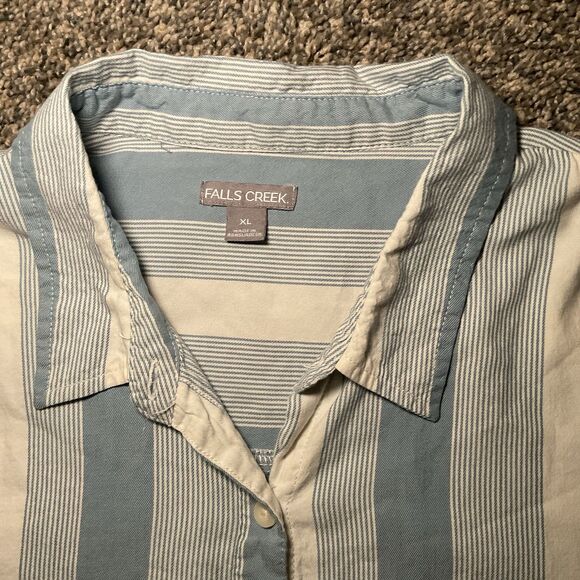 Womens Blue/white Casual, Light Weight Long Sleeve Vacation, Work Button Down XL - Picture 5 of 5